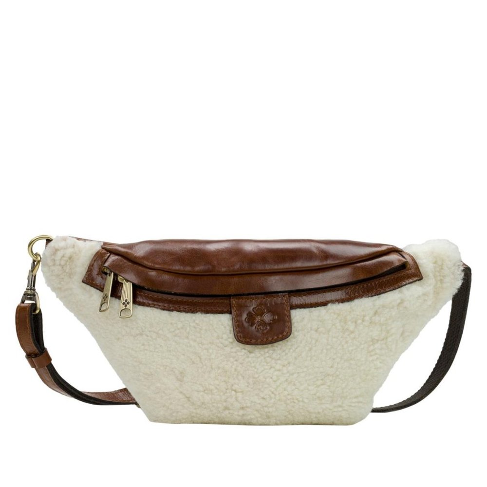 Patricia Nash Cantley Leather Belt Bag NATURAL SHERPA